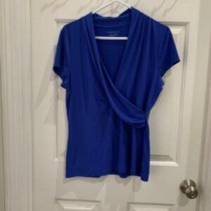 Blue Charter Club Short-sleeve Tunic-style Top, Size Large